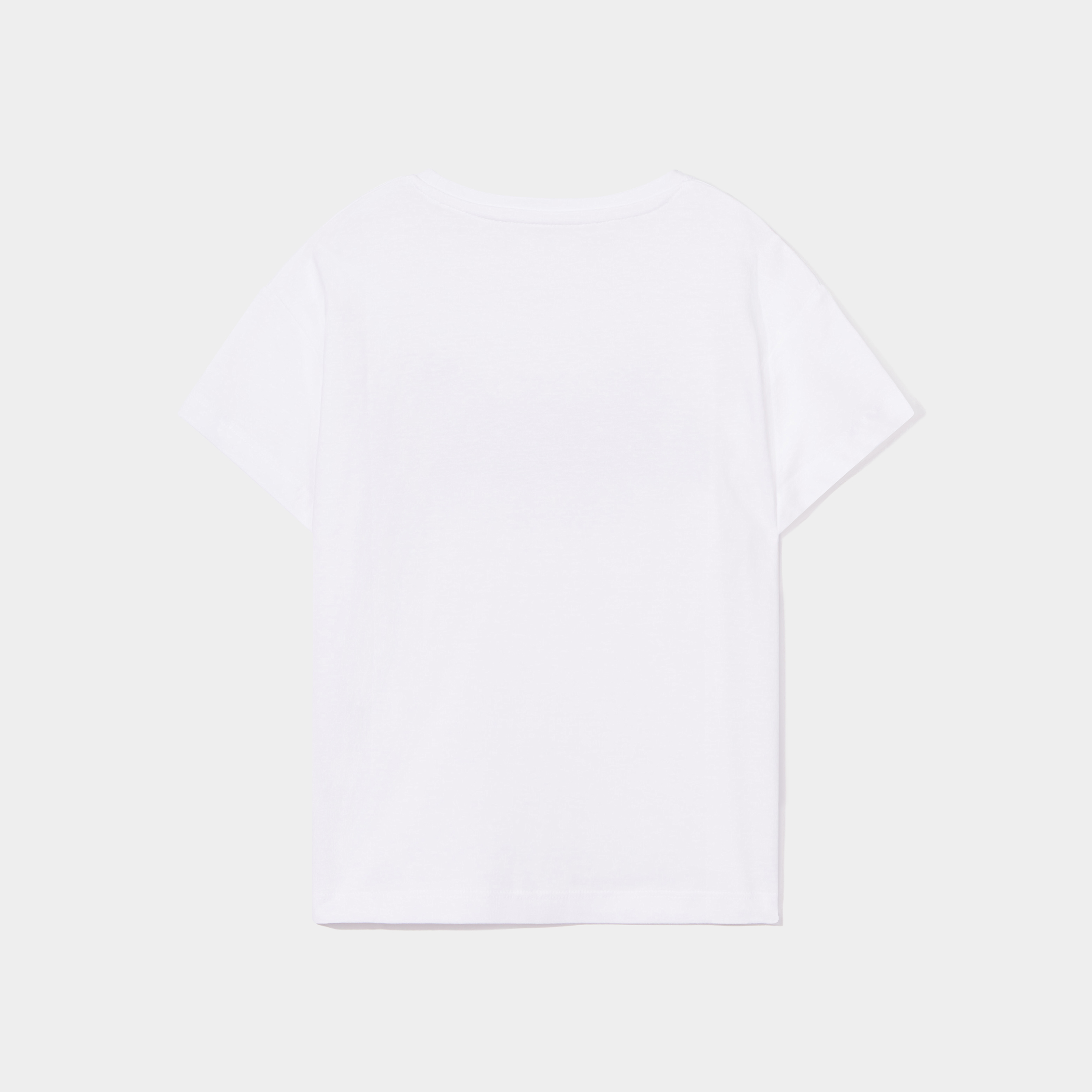T-shirt avec pétales manches courtes ivoire fille | La Halle