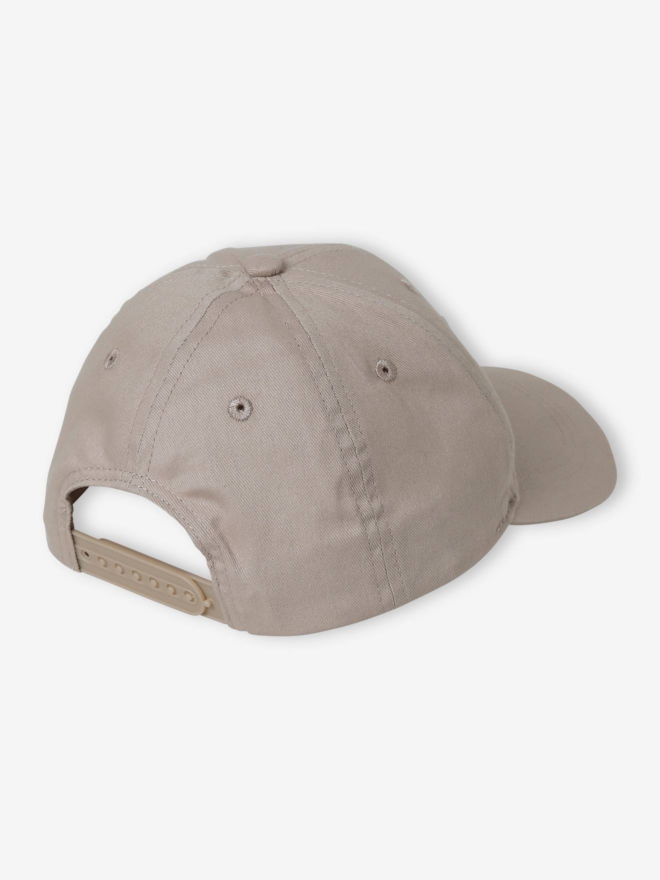 Casquette unie garçon brodée devant beige