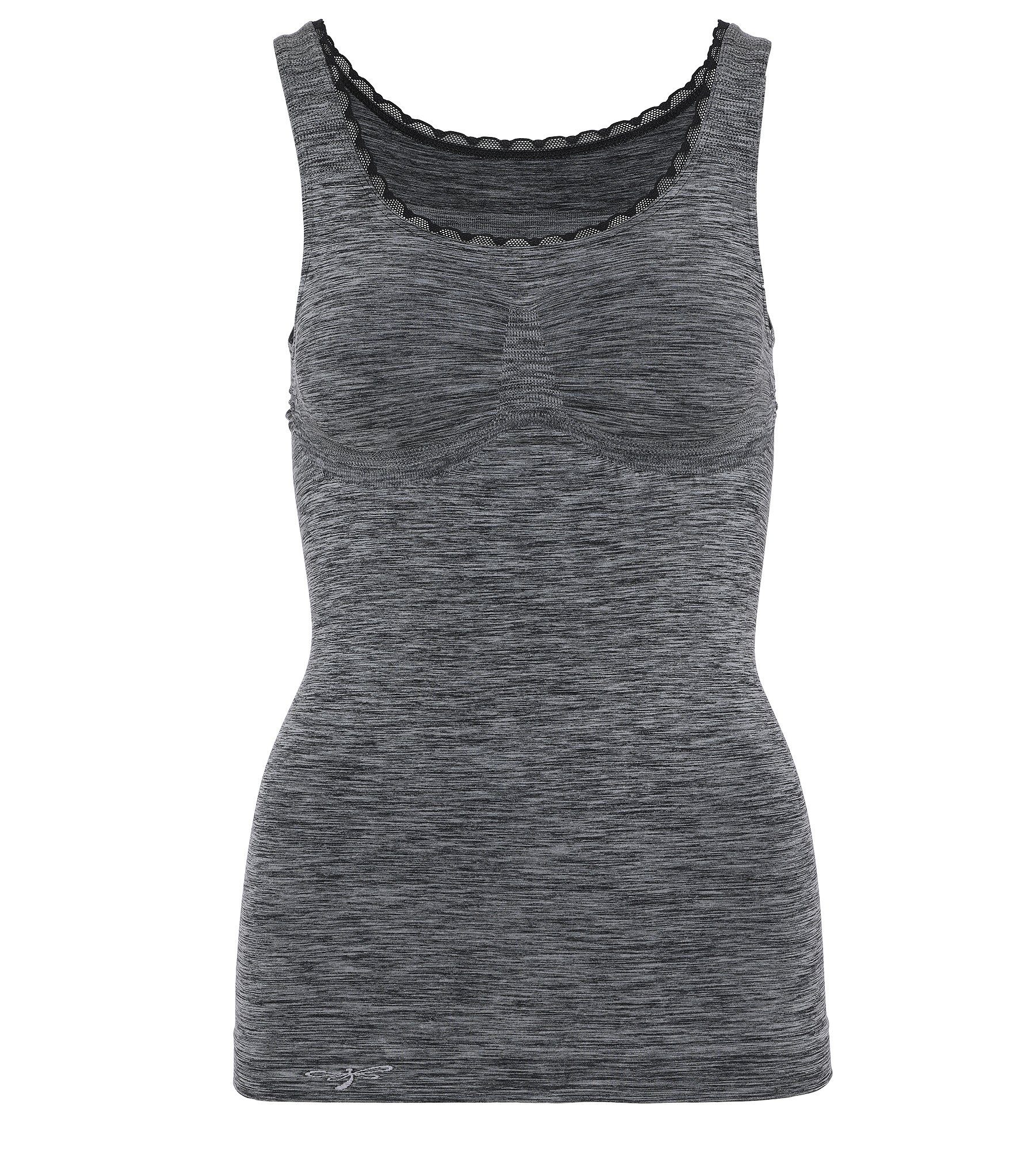 Pure Shape Shapingtop Melange elastisch mit schwarzer Spitzenlitze