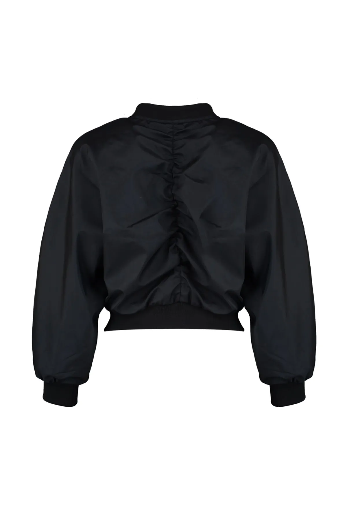 Trendyol Collection  Schwarzer, wasserdichter Bombermantel mit Raffung-Details TWOSS22MO0099