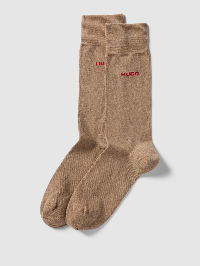 Socken mit Label-Detail im 2er-Pack in camel