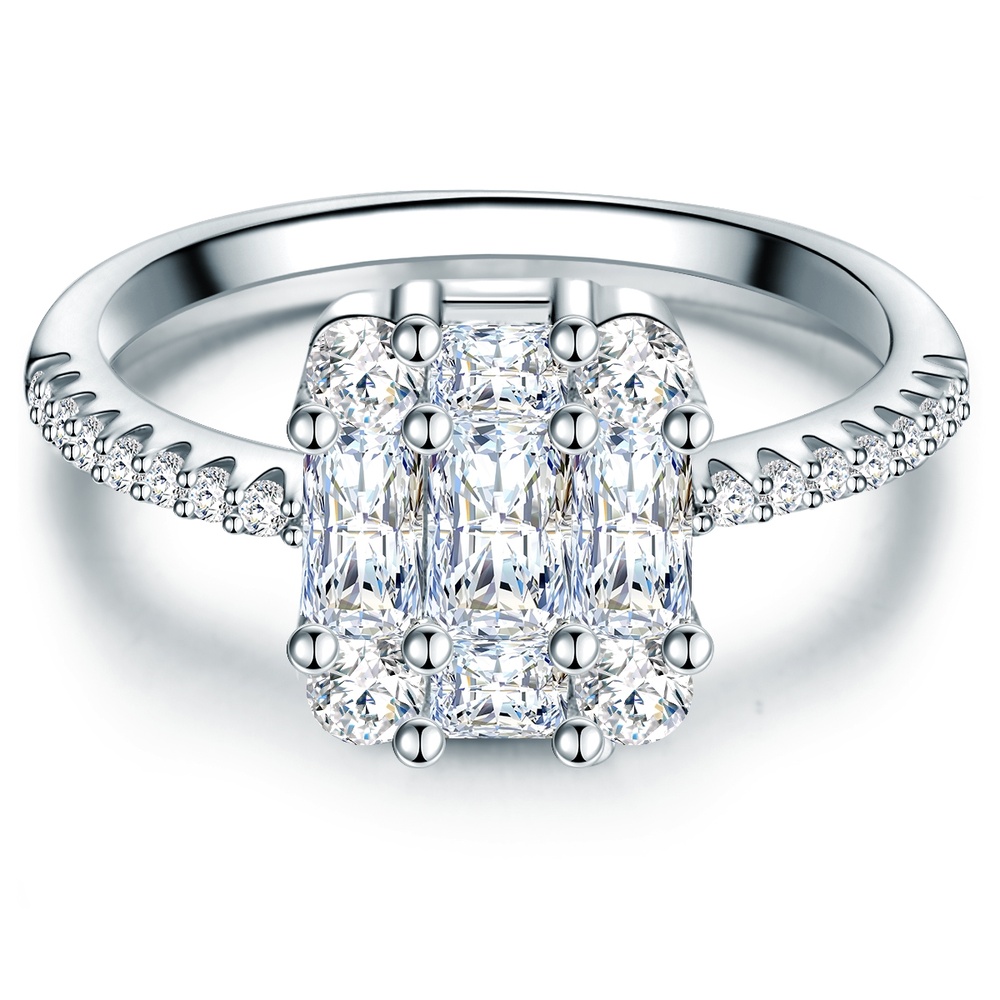 Trilani Bague en argent Argent sterling Oxyde de zirconium (CZ) en Argent Bague