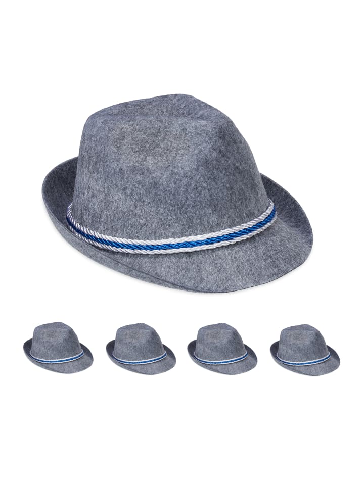 relaxdays 5x Trachtenhut Bayern in Dunkelgrau günstig kaufen onesize