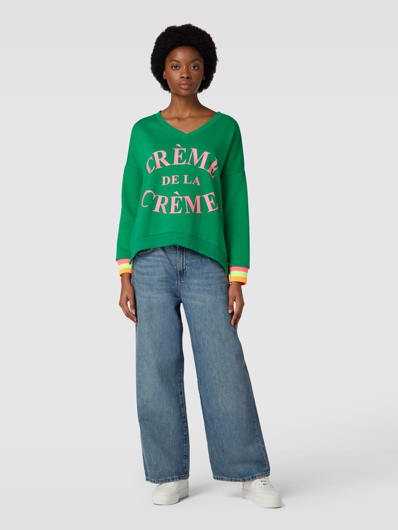 Sweatshirt mit Statement-Print in grün