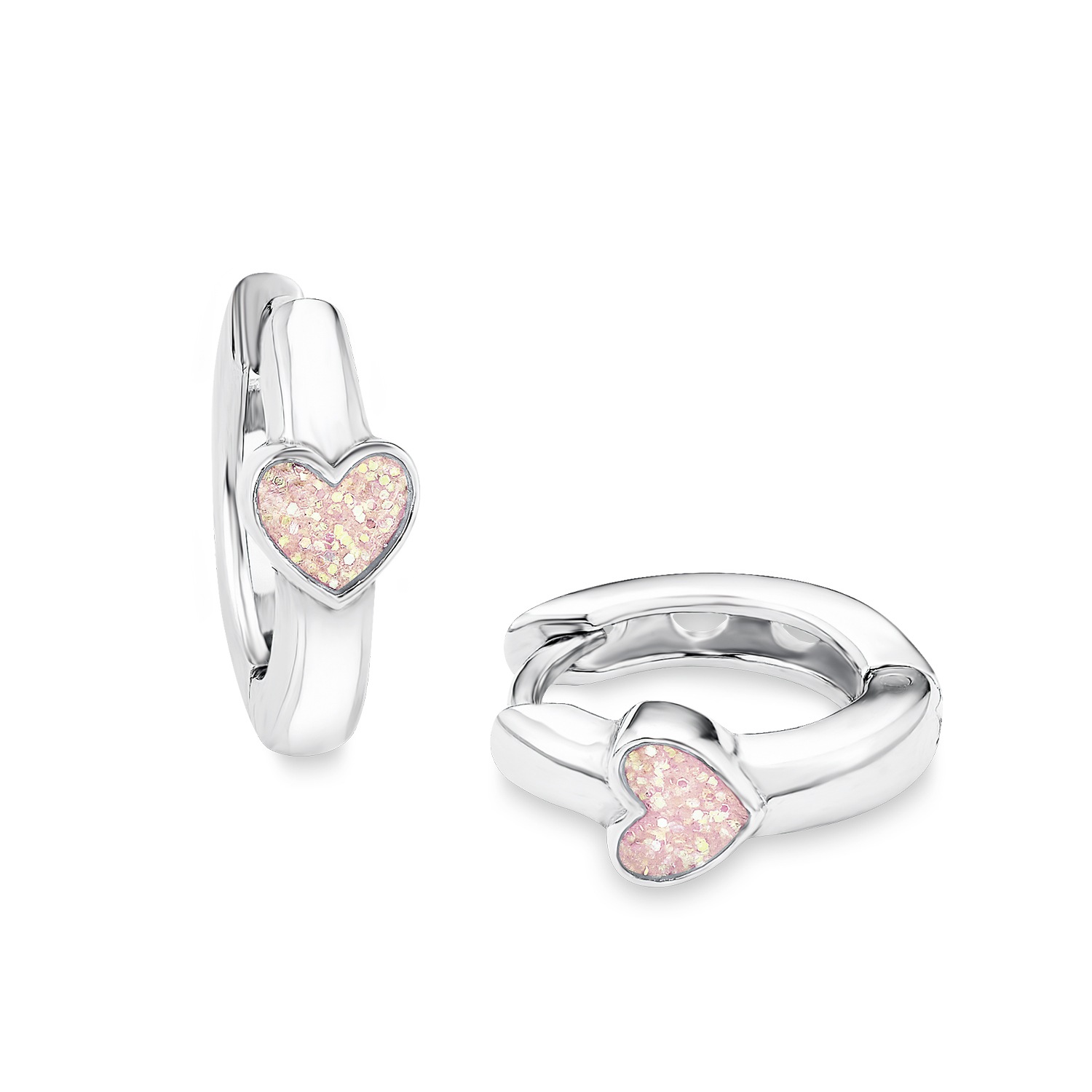 Creolen für Mädchen. 925 Sterling Silber | Herz