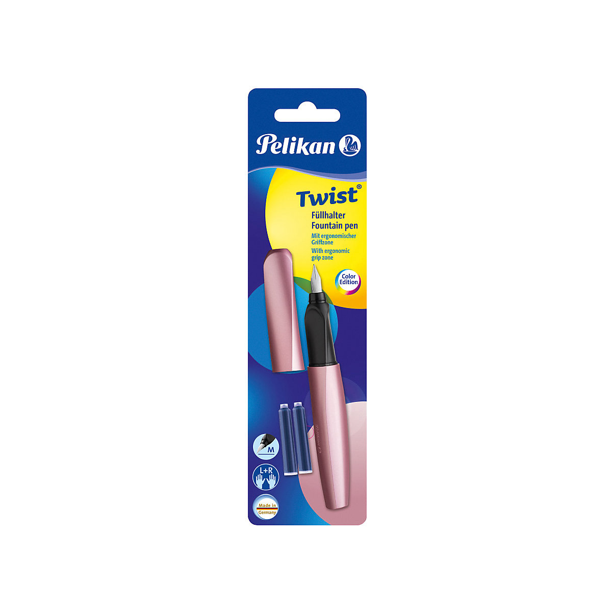 Füllhalter Twist Girly Rose, Feder M, inkl. 2 Patronen