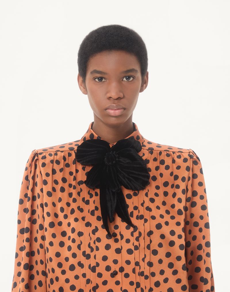 Camisa de crepe acetinado com estampa de dálmata Plude-Pois