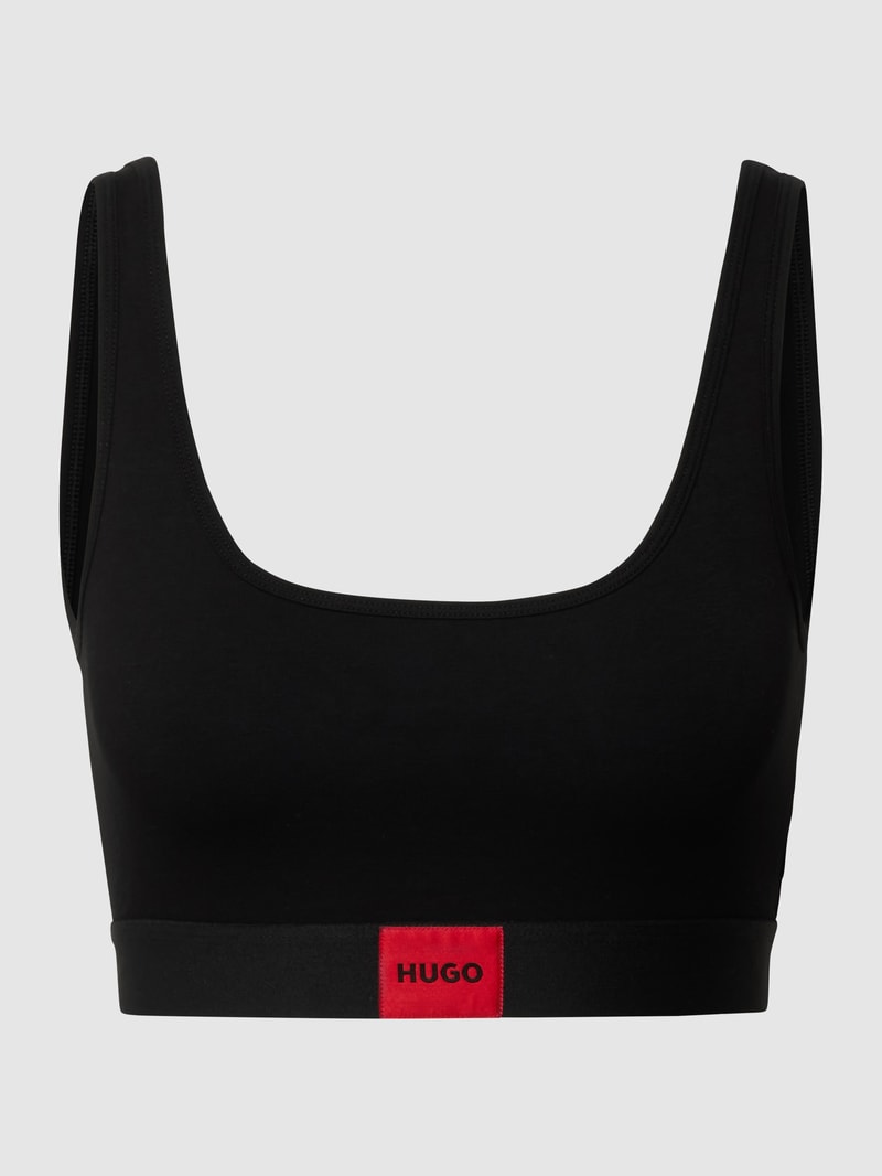 Bustier mit Label-Patch in schwarz