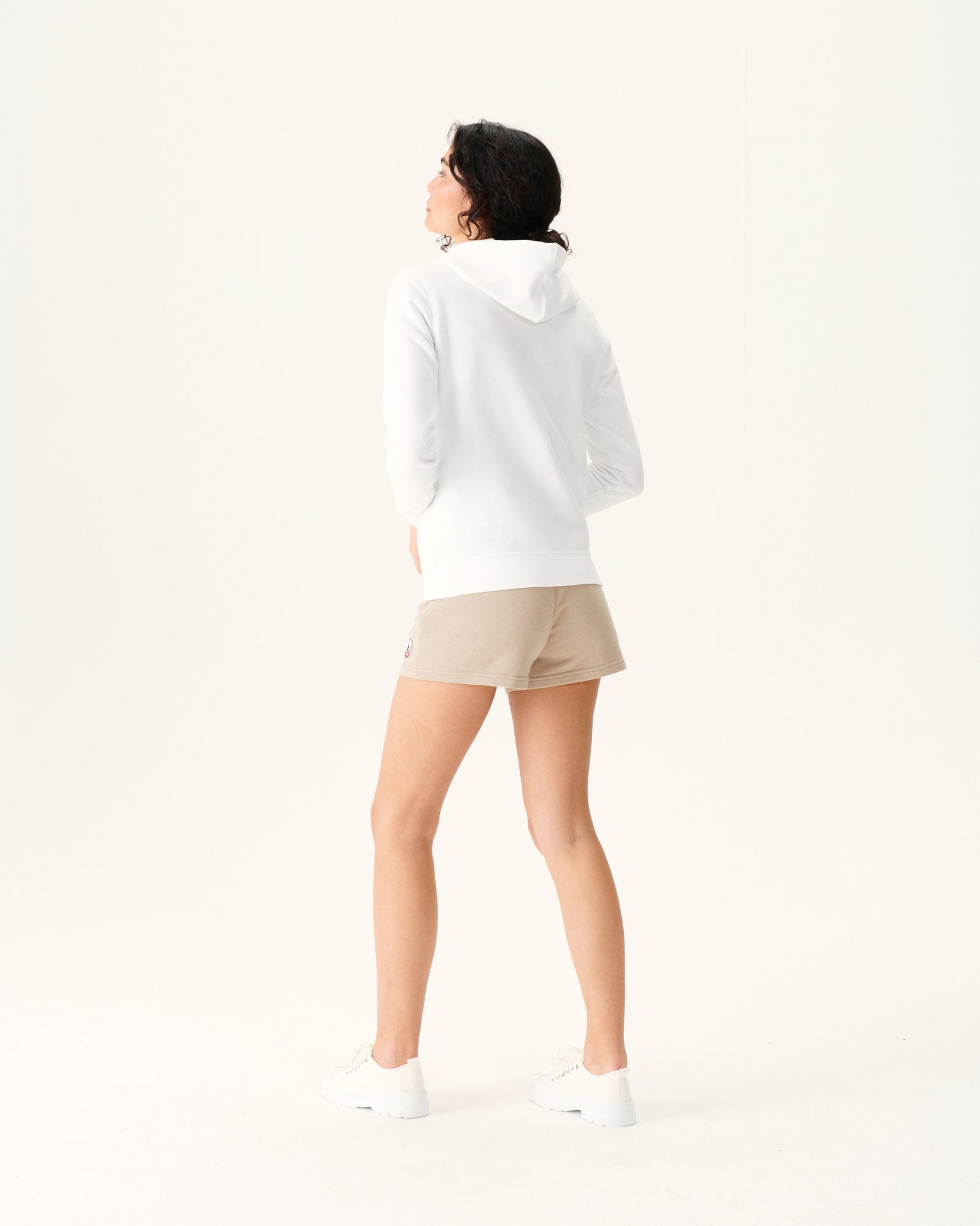 Sweat à capuche femme en coton biologique Blanc Oaxaca