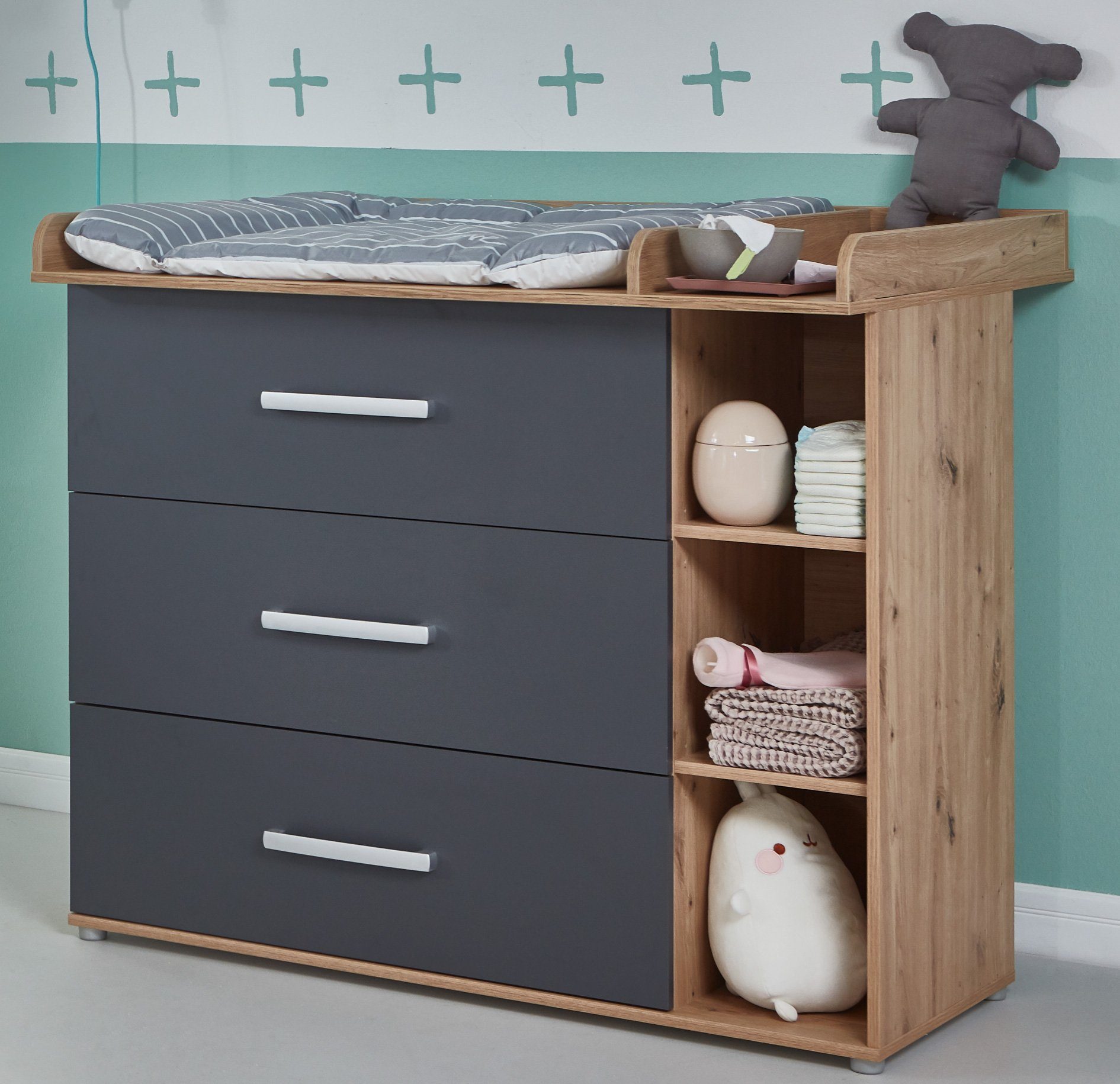 arthur berndt Babyzimmer-Komplettset Babyzimmer-Set Alessio 3-teilig, (Set)