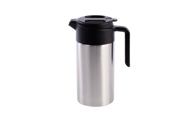 Jos ten Berg EasyOpen Isolierkanne Edelstahl 1,2 L Schwarz, Silber