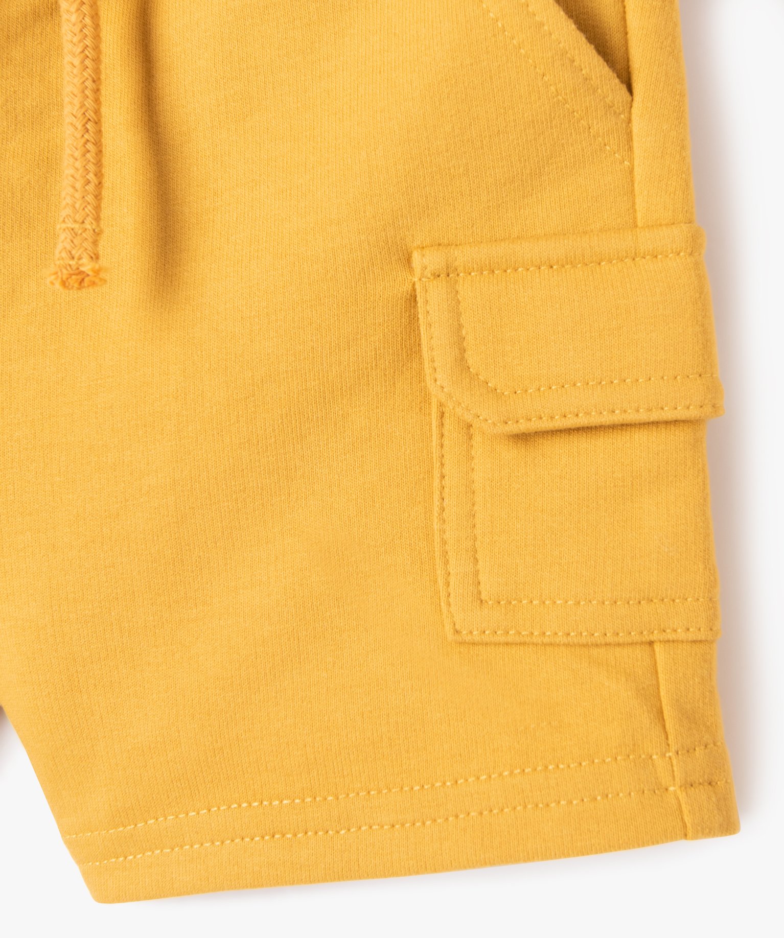 Bermuda en maille souple à poche cargo bébé Garçon jaune | GEMO