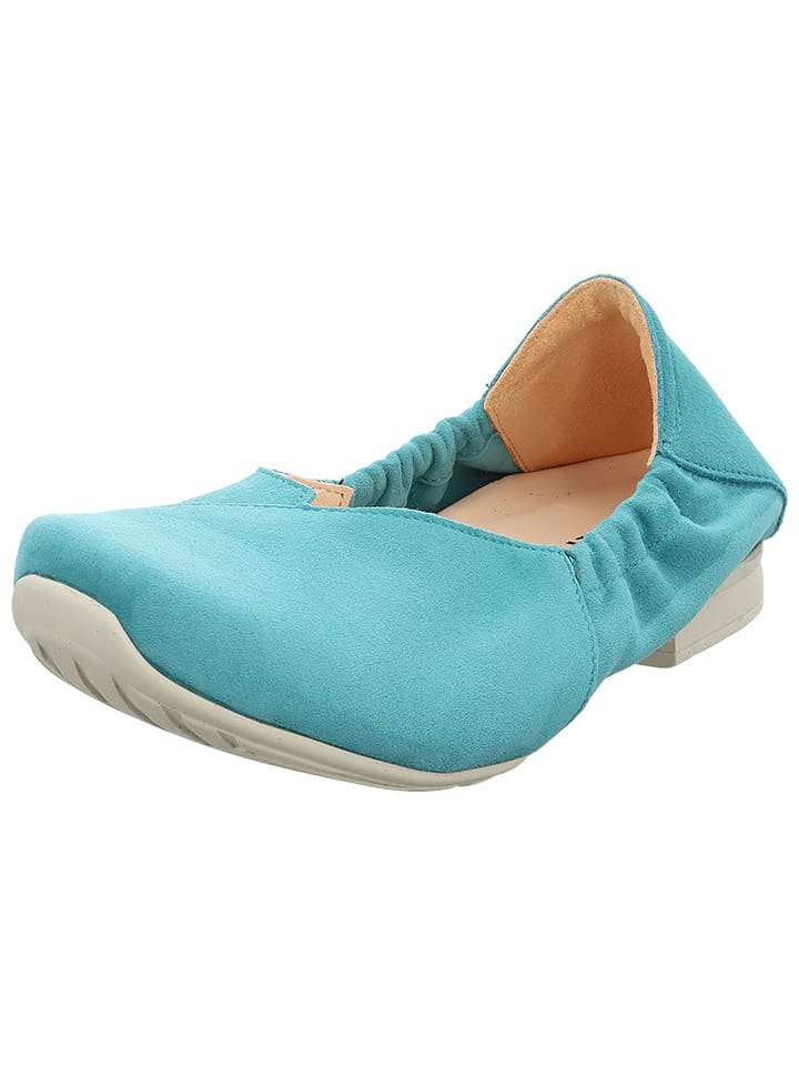 Think! Leder-Ballerinas in Türkis günstig kaufen