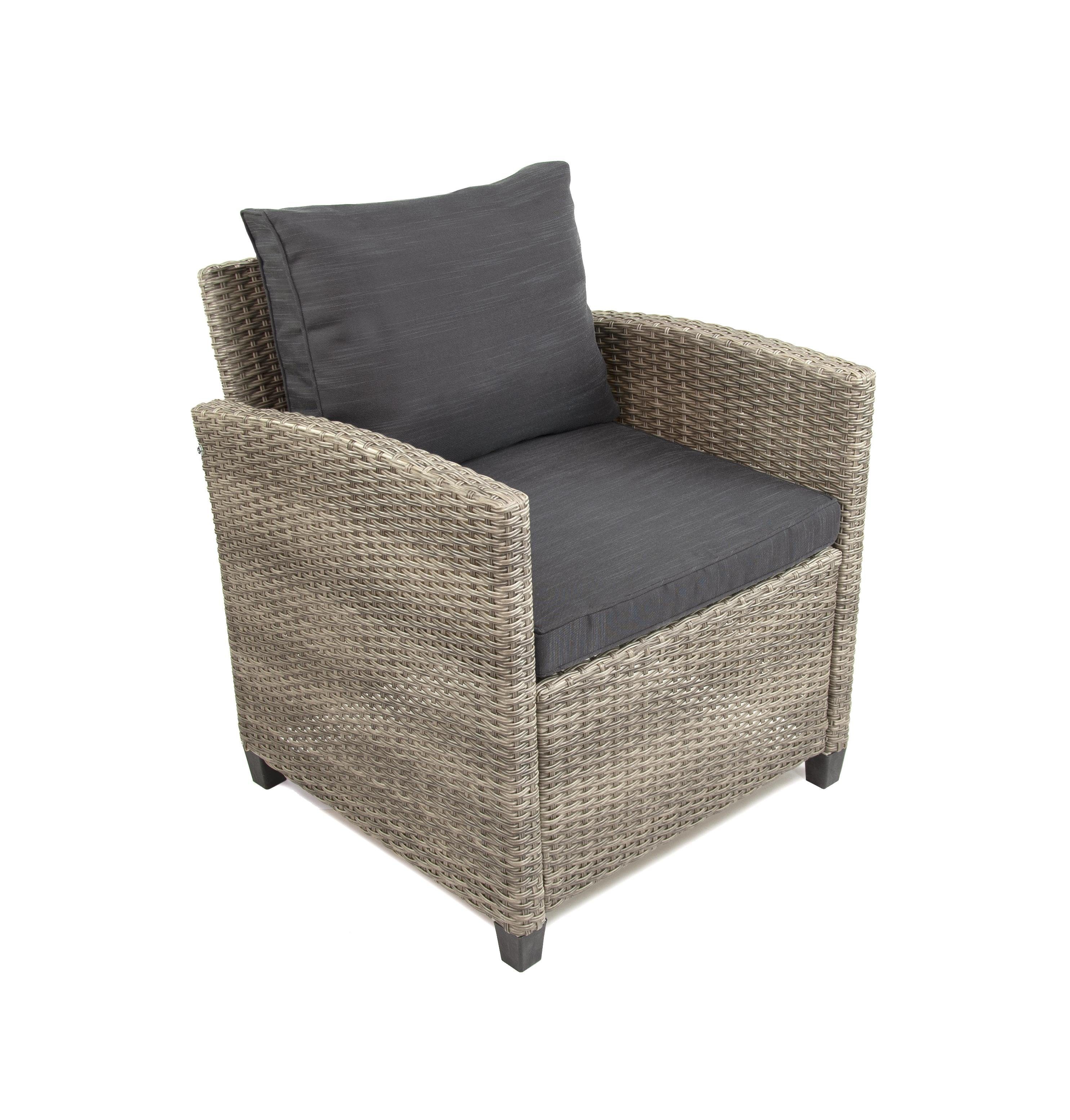 bellavista - Home&Garden® Loungeset Rattan Gartenmöbel Dininglounge Set Madeira II grau, (Set, 6-tlg)