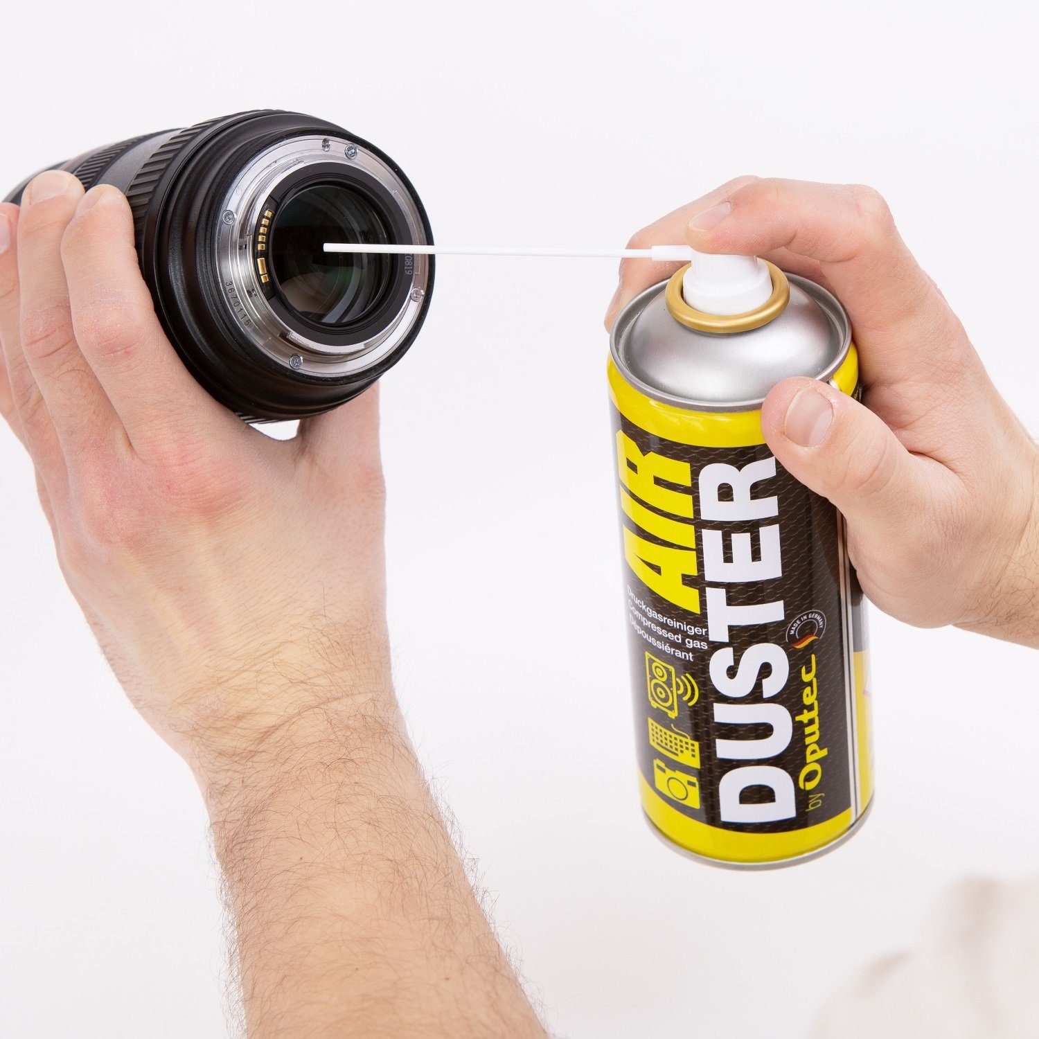 Oputec 3 x 400ml Druckluftspray Air Duster Druckgasreiniger Tastatur Reiniger Druckluftreiniger (Spar-Set)