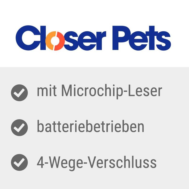 Closer Pets Mikrochip Katzenklappe Wandeinbau 360W