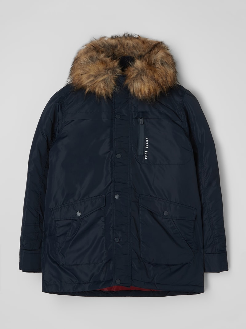 Parka mit Webpelz Modell 'Goole' in marineblau