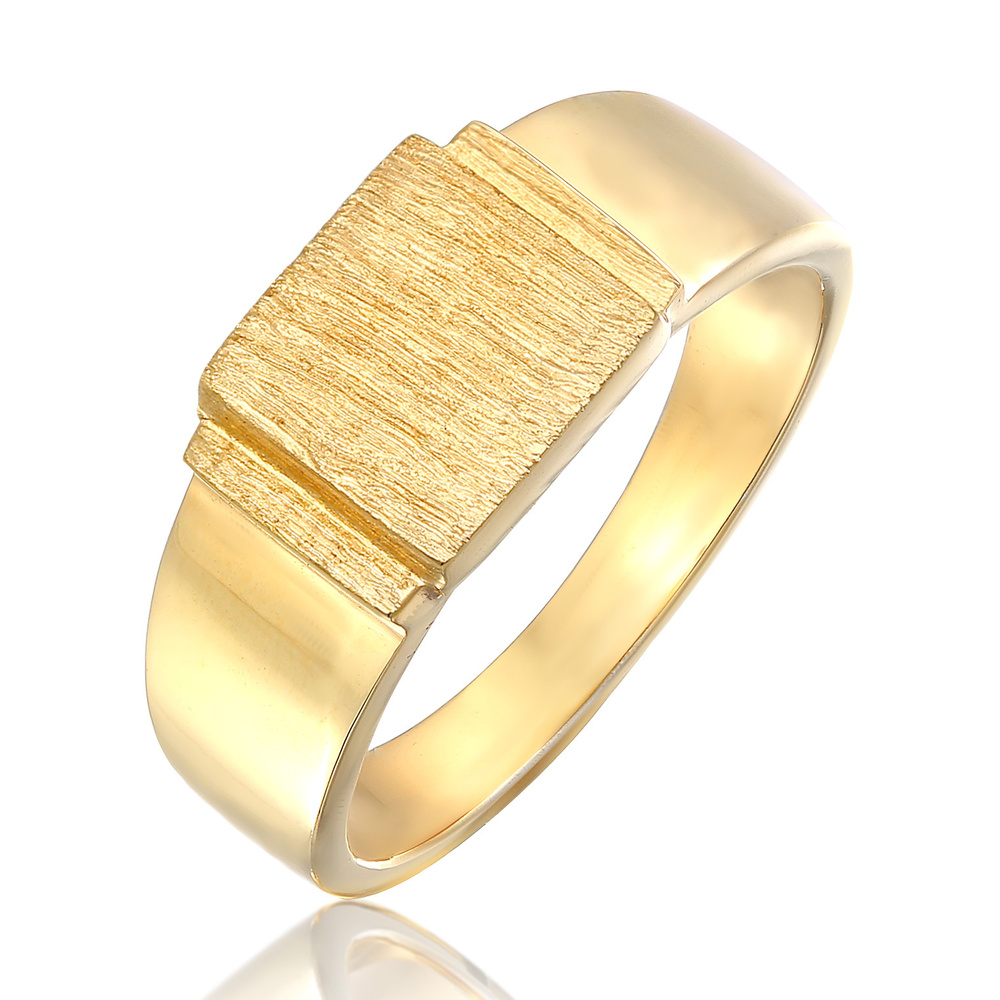 KUZZOI KUZZOI Bague Hommes Sceau carré mat en Argent Sterling 925 oxydé Bague