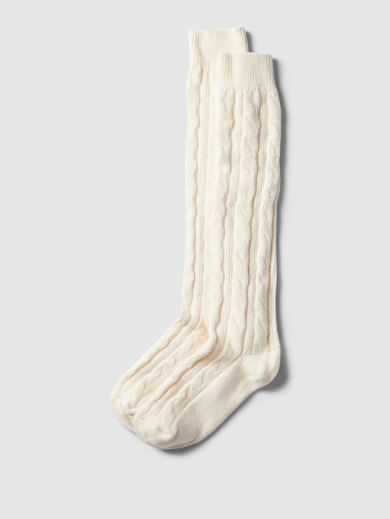 Socken mit Strukturmuster in offwhite meliert