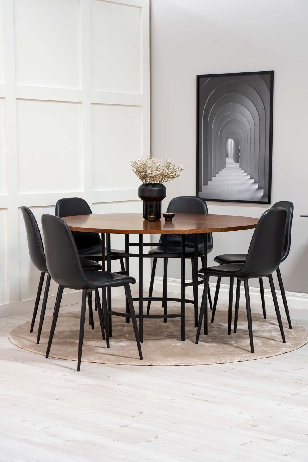 ebuy24 Essgruppe Copenhagen Essgruppe Tisch braun und 6 Polar Stühl