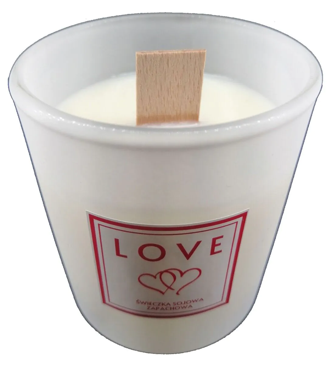 Candela profumata ai frutti di canapa con stoppino in faggio Love