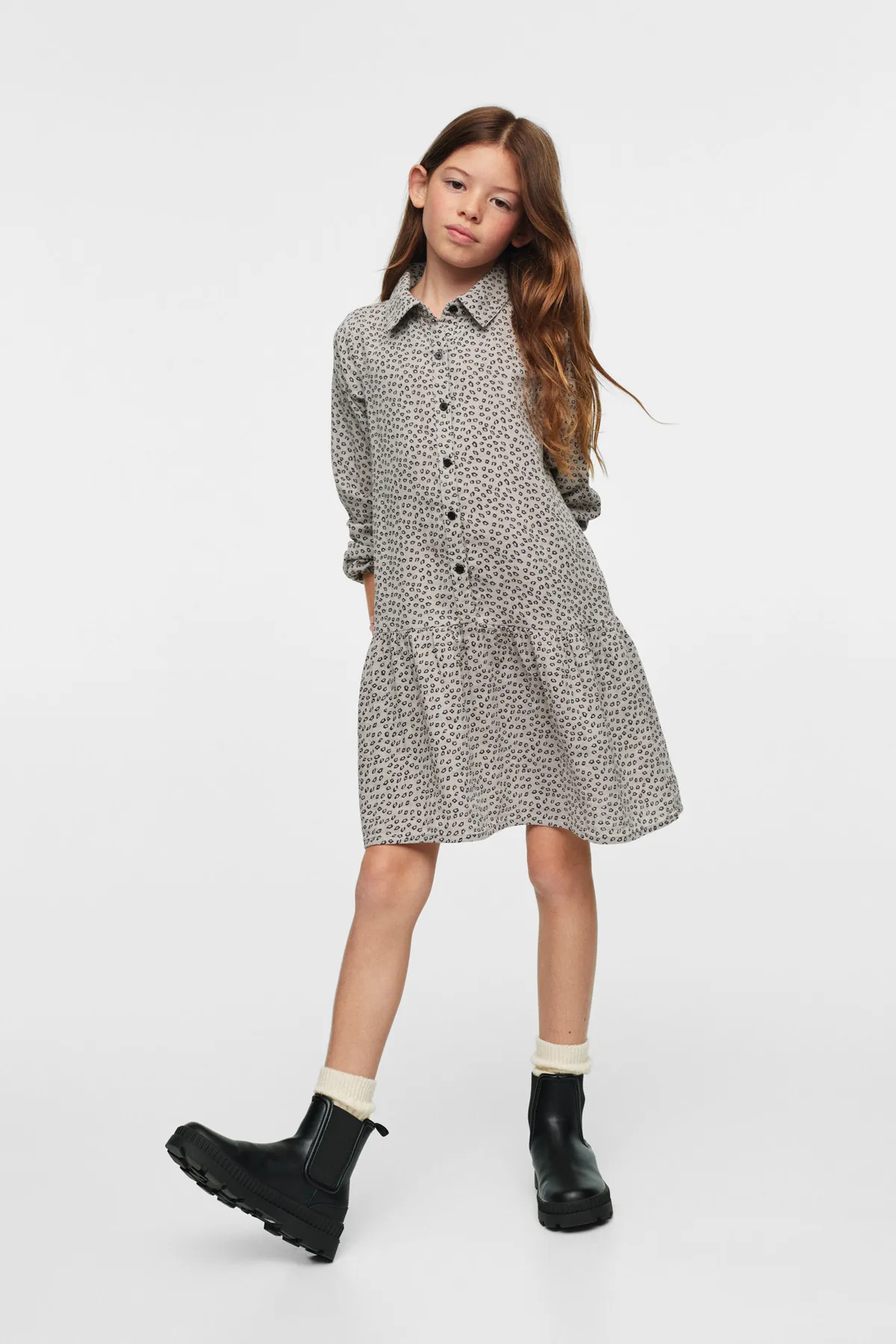 MANGO Kids  Graues Damenkleid 37045820