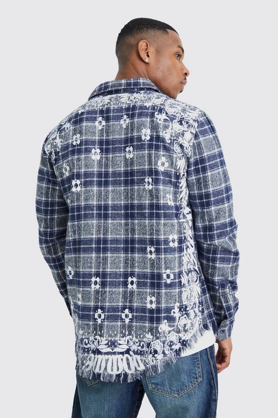 Karohemd mit Bandana-Print