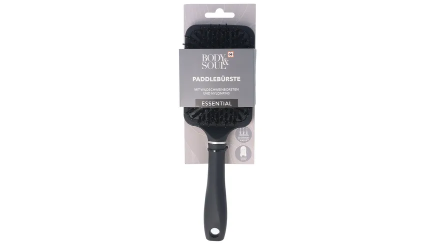 BODY&SOUL Paddlebürste mit Wildschweinborsten und Nylonpins