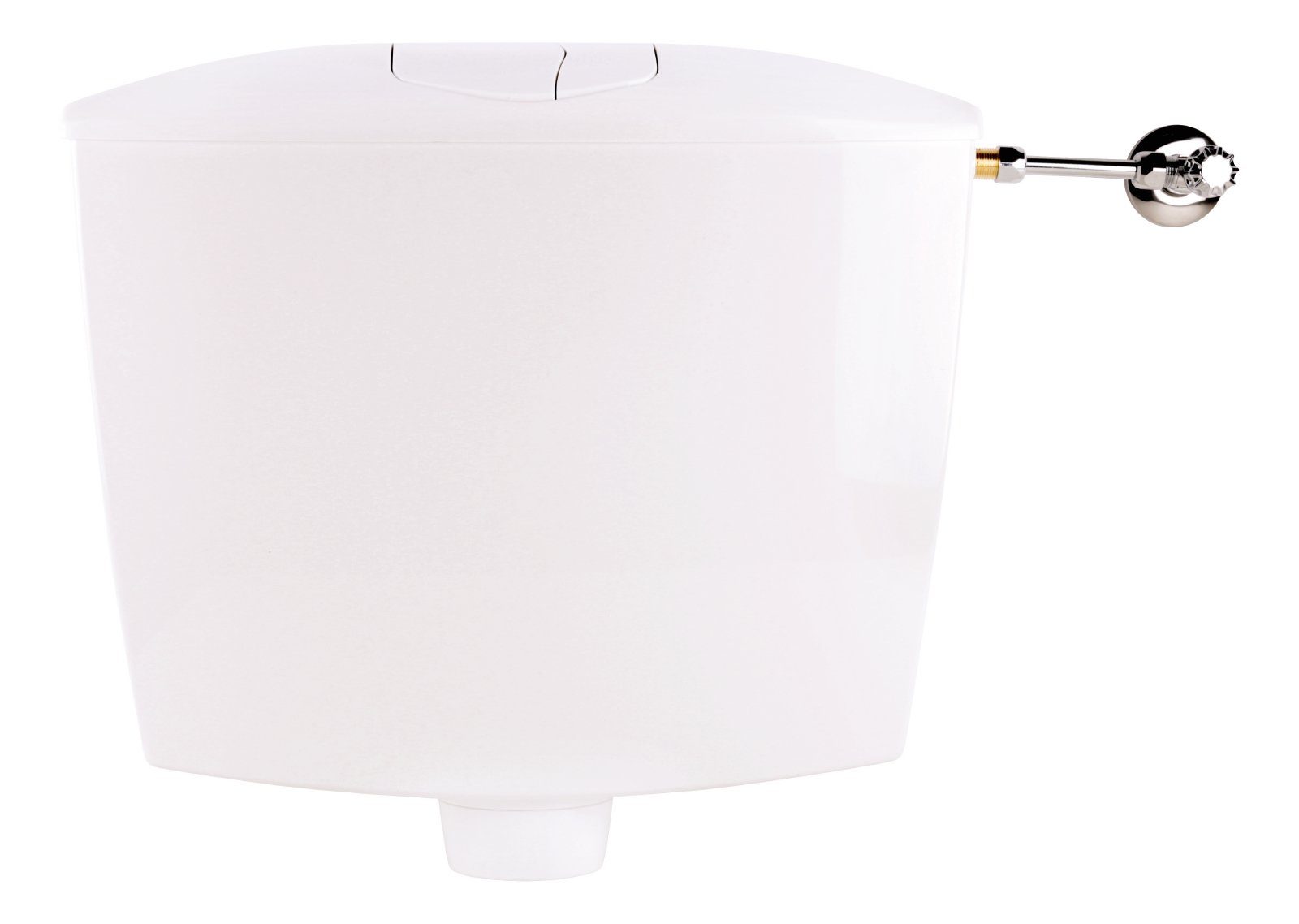 SANITOP WINGENROTH Spülkasten Karat, 9 l, Komplett-Set, Anschluss links oder rechts, Anschlussset hinten separat, Aufputzspülkasten, Weiß, Zwei-Mengen-Technik, Sparspülung, 210492