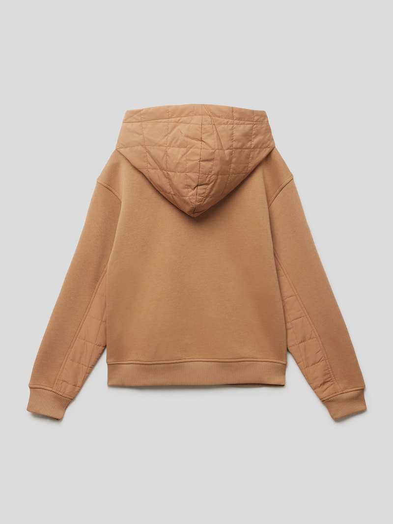 Hoodie mit Label-Detail Modell 'QUILTED MIX MEDIA' in camel