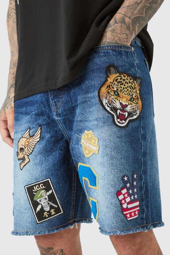 Tall lockere Shorts mit Marmor-Effekt