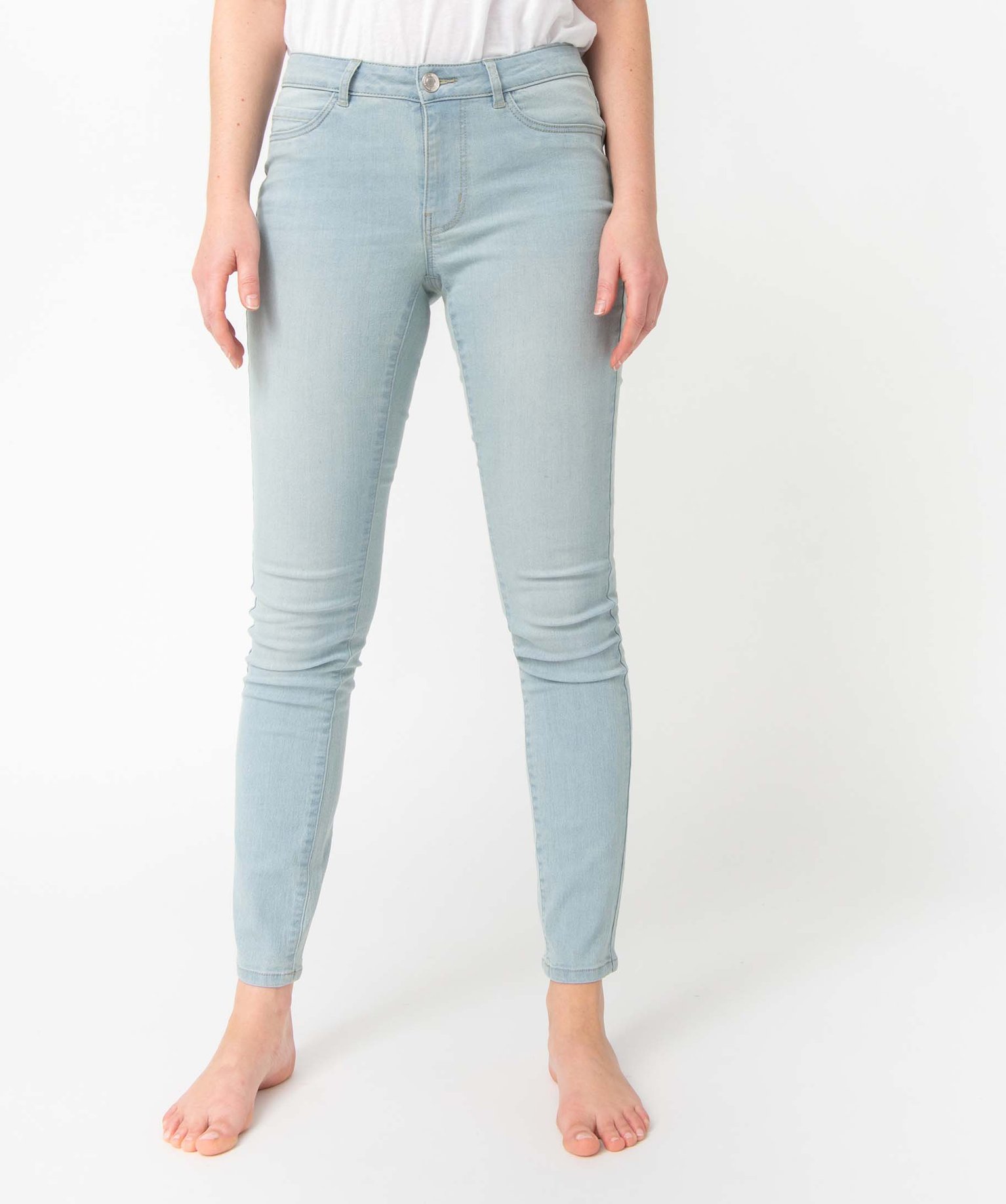 Jean femme délavé coupe slim bleach | GEMO