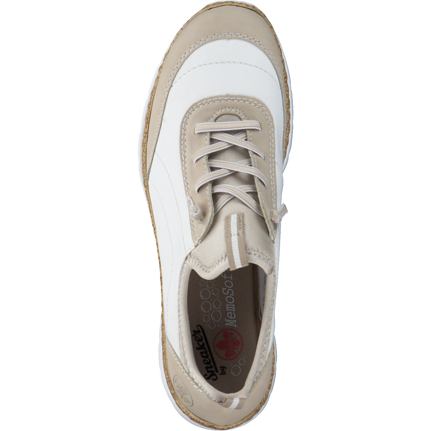 Rieker N4253, Schnürschuhe, Damen, perle/weiss/perlcreme