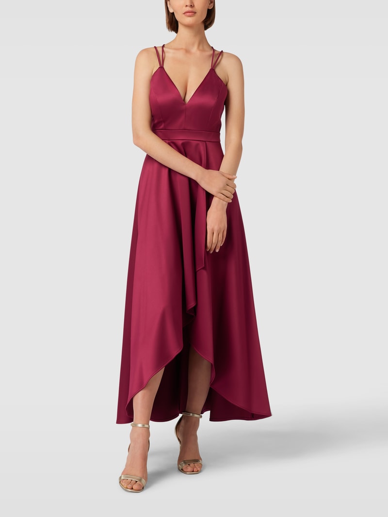 Abendkleid mit Herz-Ausschnitt in kirschrot