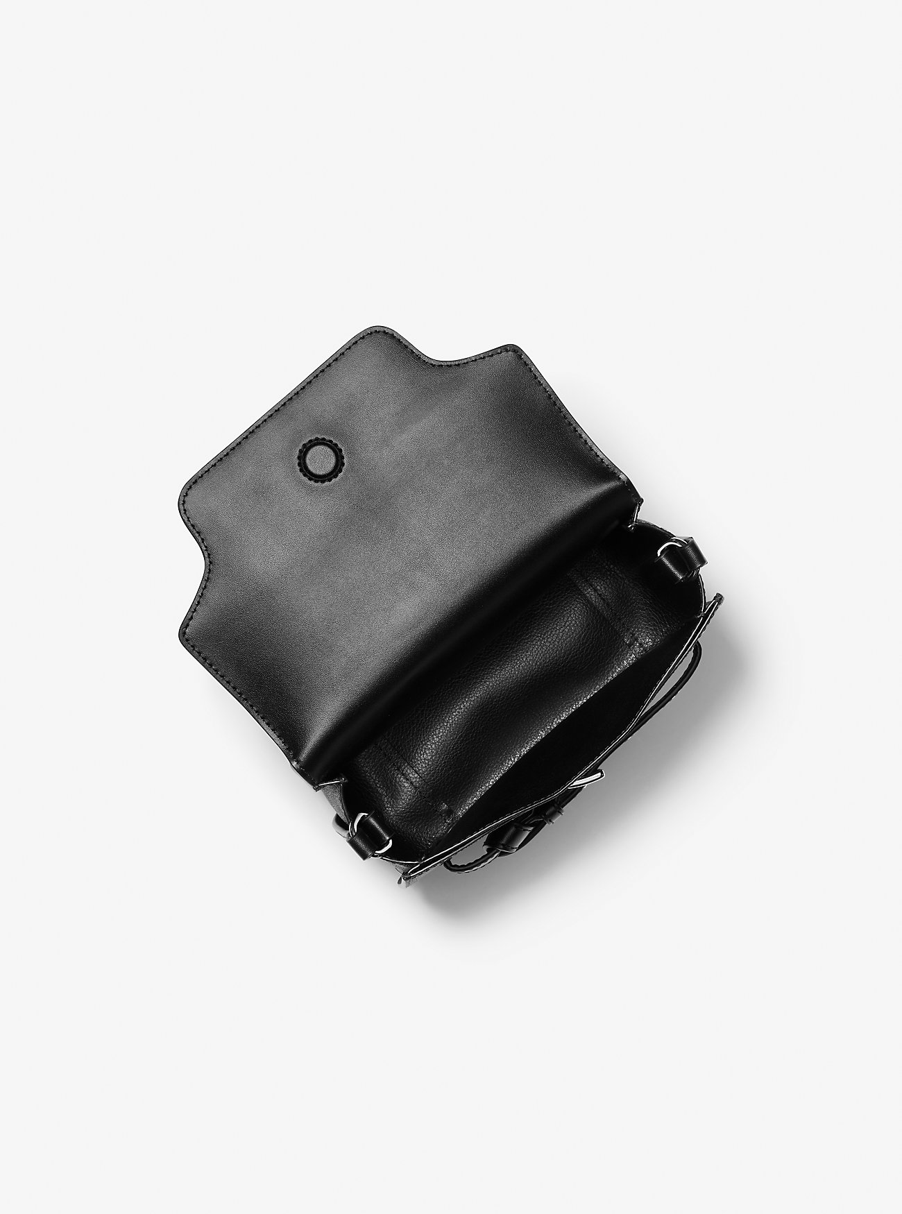 Emilia Liten Signature Logo Saddle Skulderveske - SVART