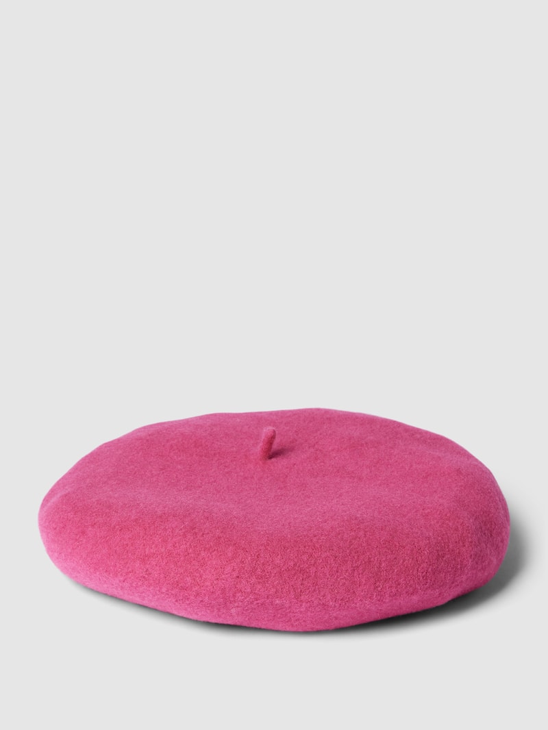 Baskenmütze aus Wolle in pink
