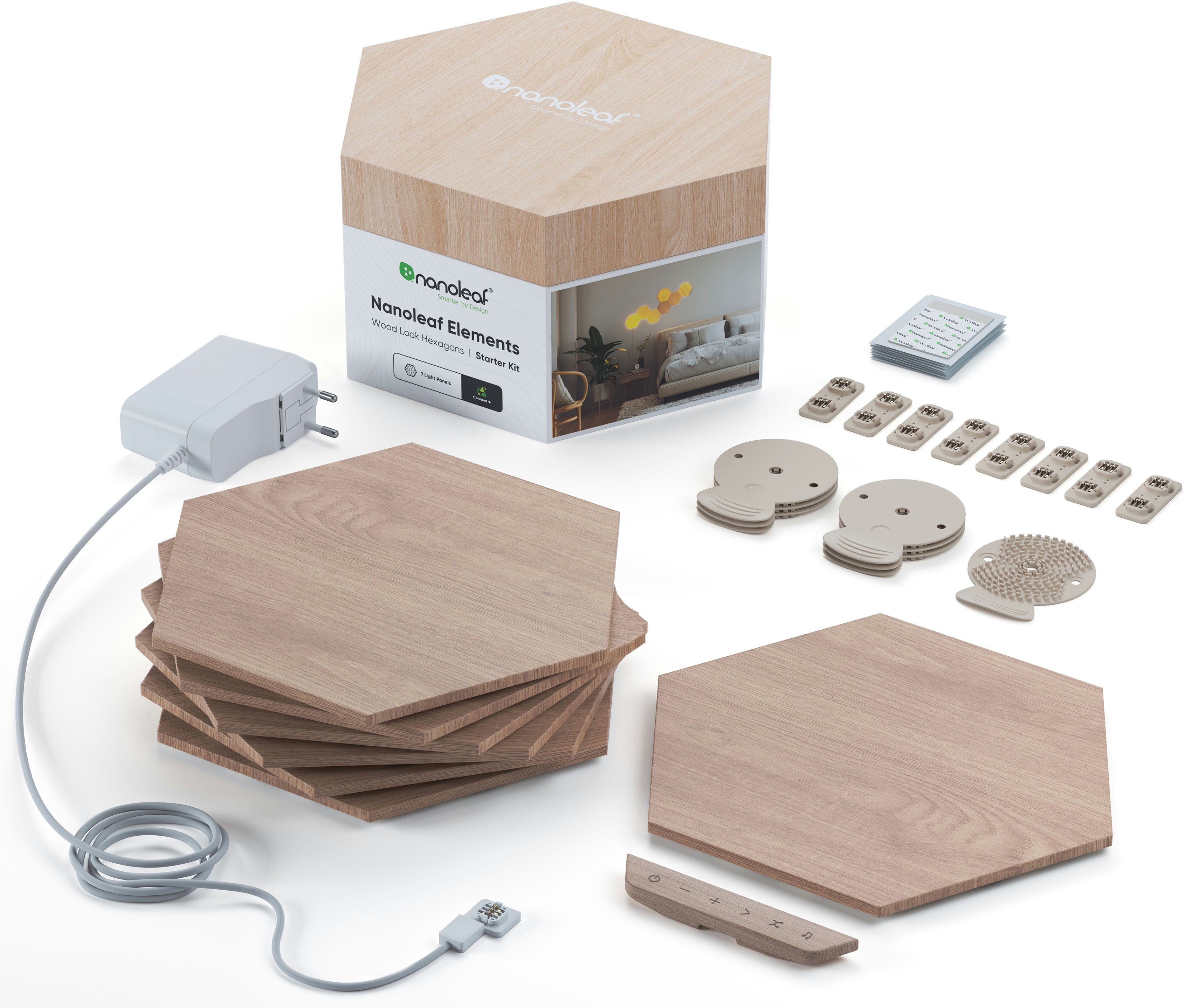 nanoleaf LED Panel Wood Look, Dimmfunktion, LED fest integriert, Farbwechsler