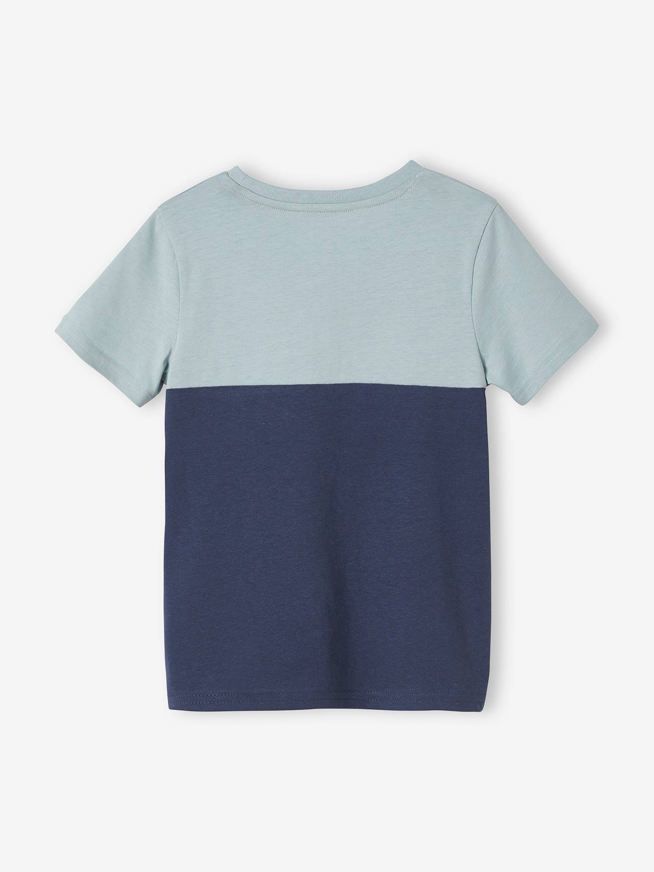 Vertbaudet Jungen T-Shirt, Colorblock Oeko-Tex - azurblau