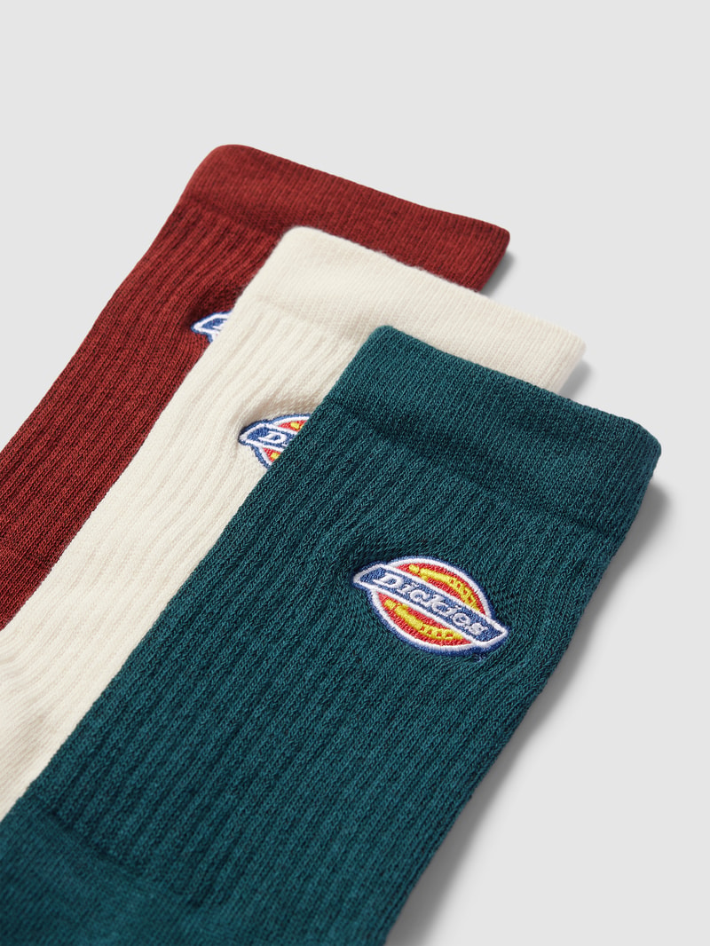 Socken mit Label-Details im 3er-Pack Modell 'VALLEY' in dunkelrot