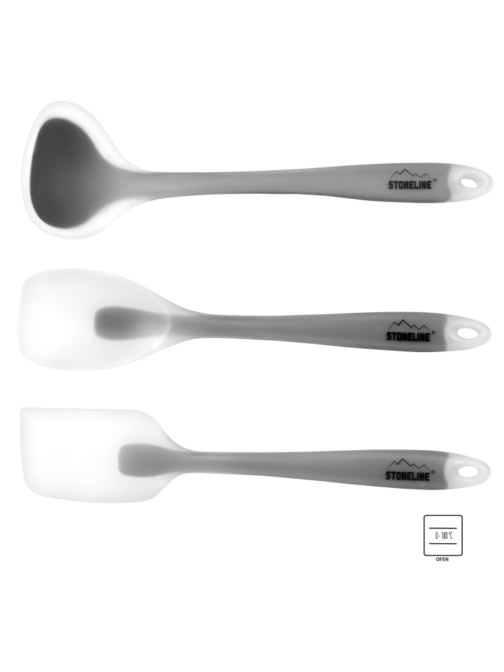 Stoneline Silikon Küchenhelfer Set 3-teilig in Grau günstig kaufen onesize