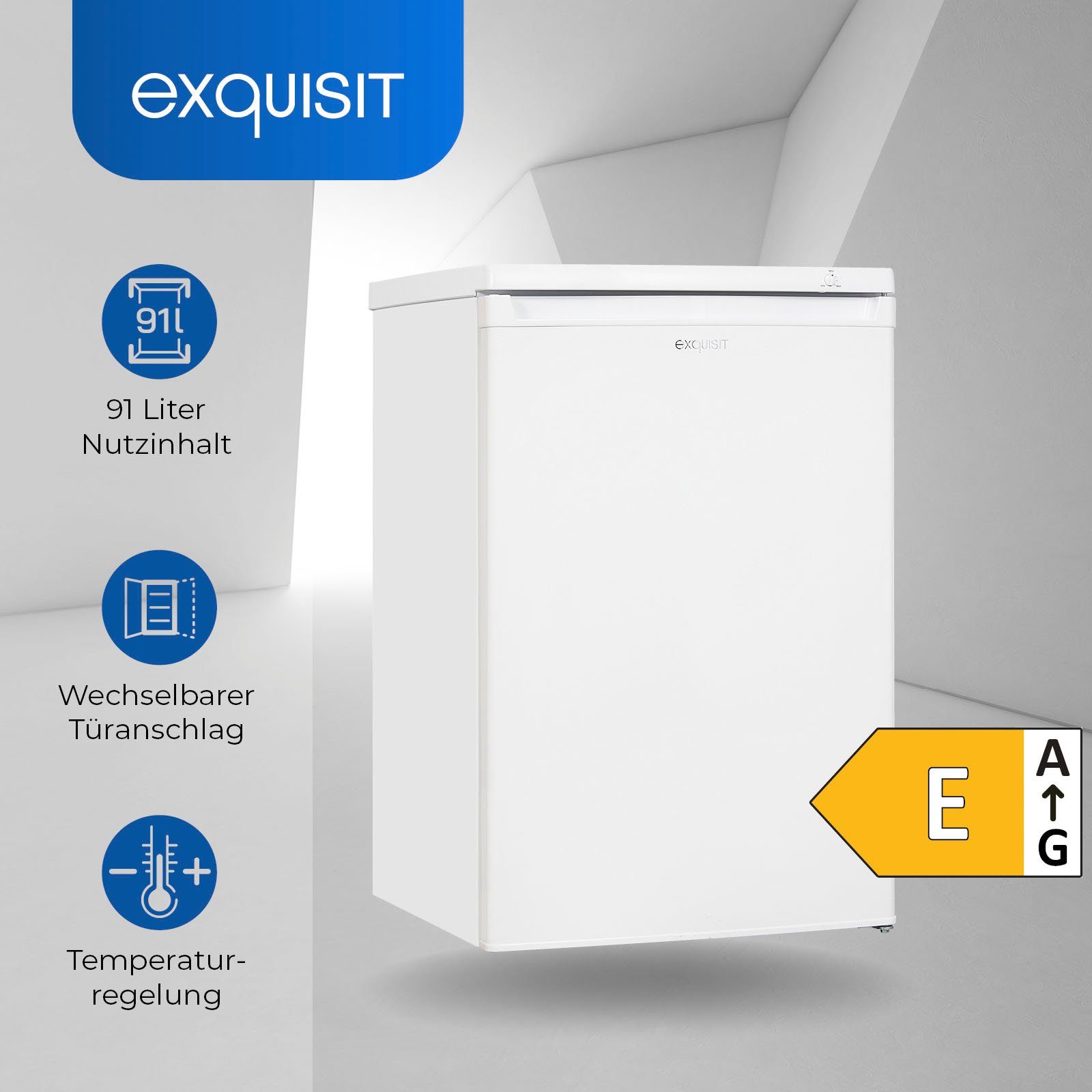 exquisit Gefrierschrank GS12-040E weiss, 85,5 cm hoch, 55,0 cm breit