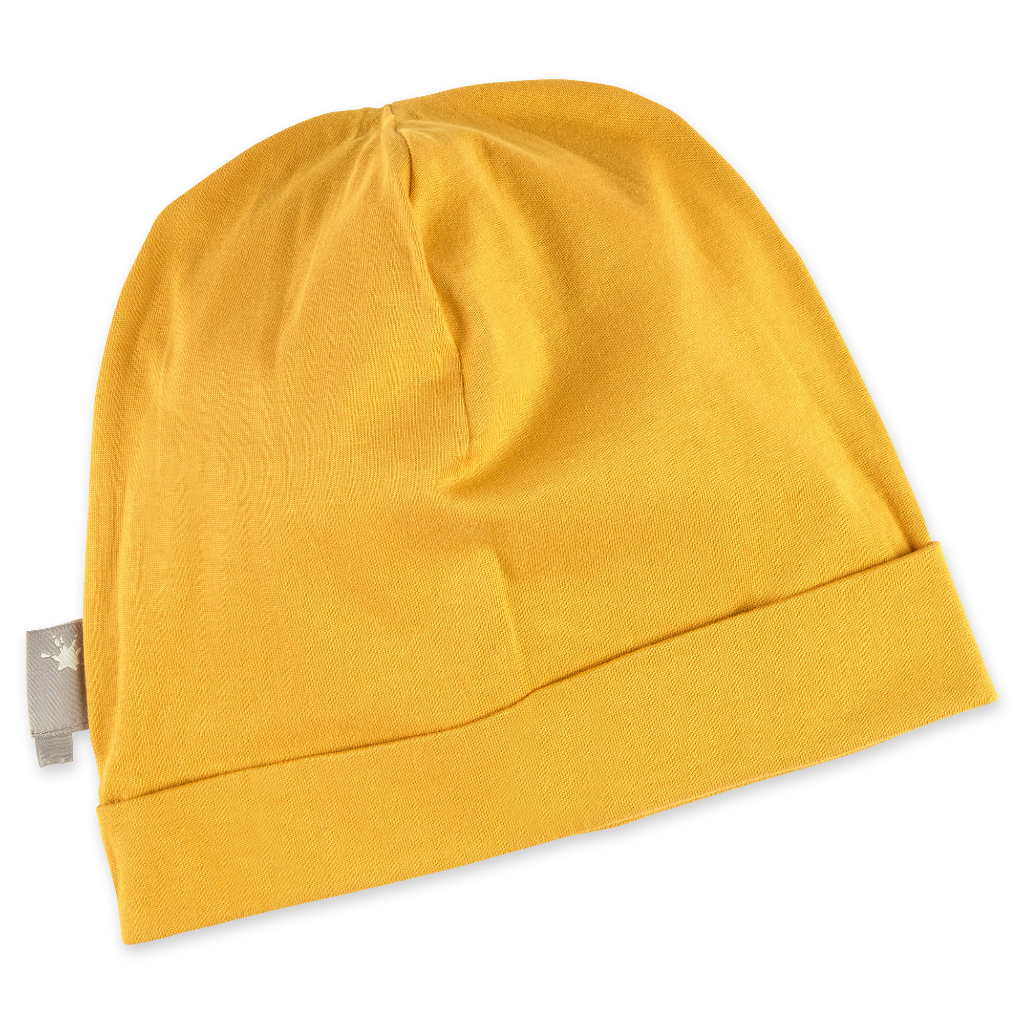 Gelbe Kinder Beanie Mütze Traktor