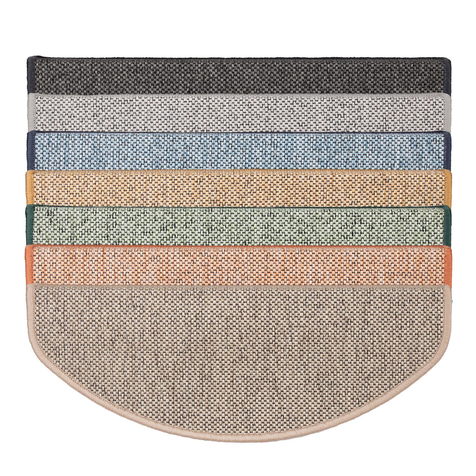 Stufenmatte Haifa, Treppenschoner in 7 Farben & 3 Varianten, Treppenmatten, Karat, Halbrund, Höhe: 3,5 mm