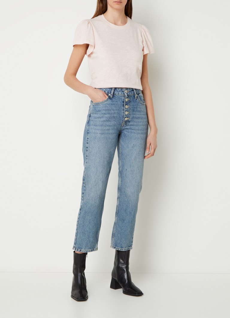 T-shirt mélange Whistles con maniche a sbuffo