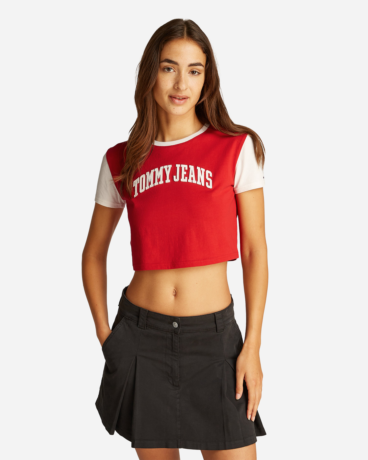 Koszulka Tommy Hilfiger Crop Raglan Varsity W DW0DW19441-XME