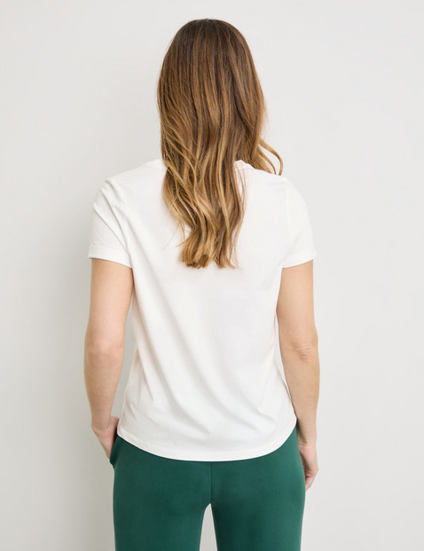 T-Shirt aus Baumwolle mit Ziersteinchen