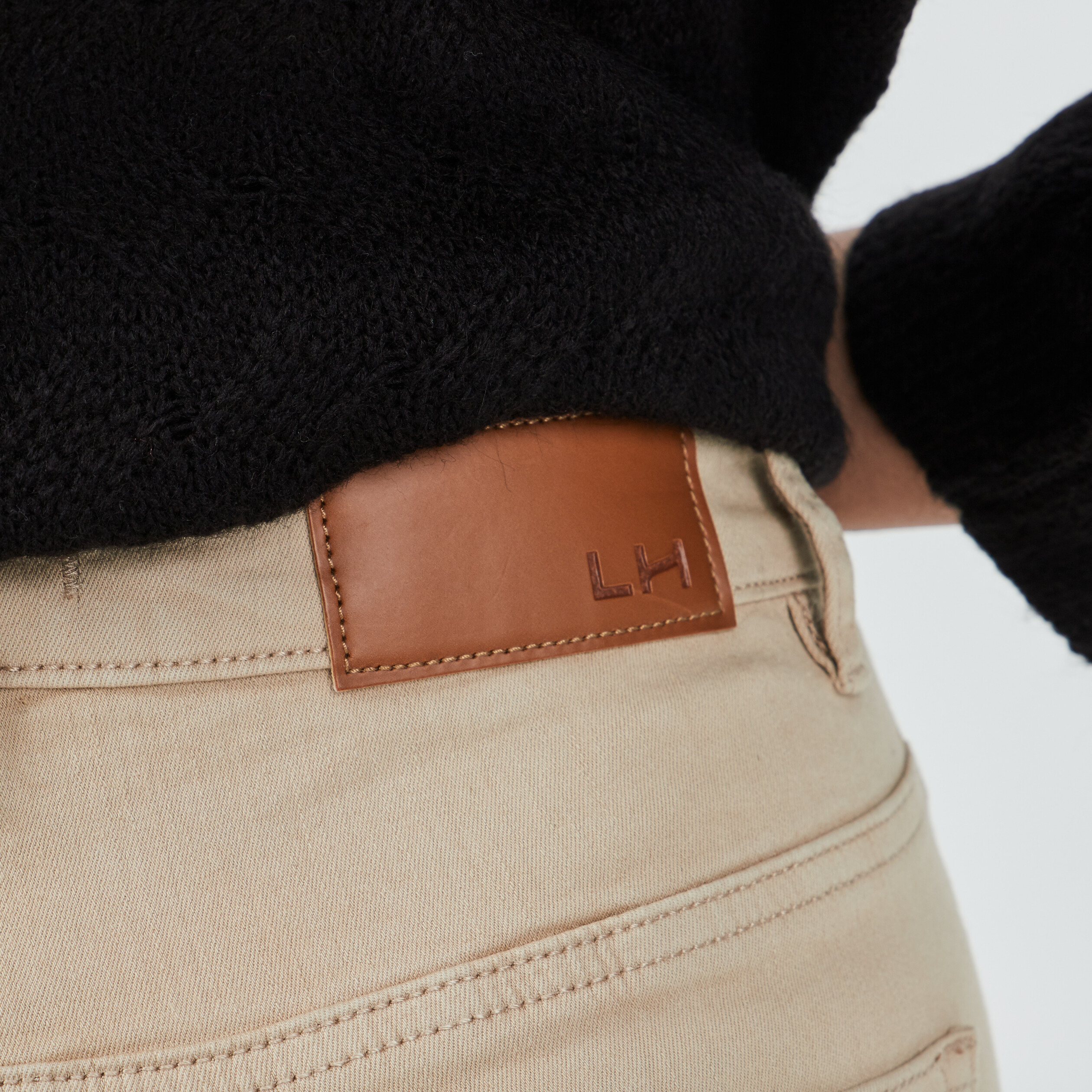 Pantalon skinny taille haute sable femme | La Halle
