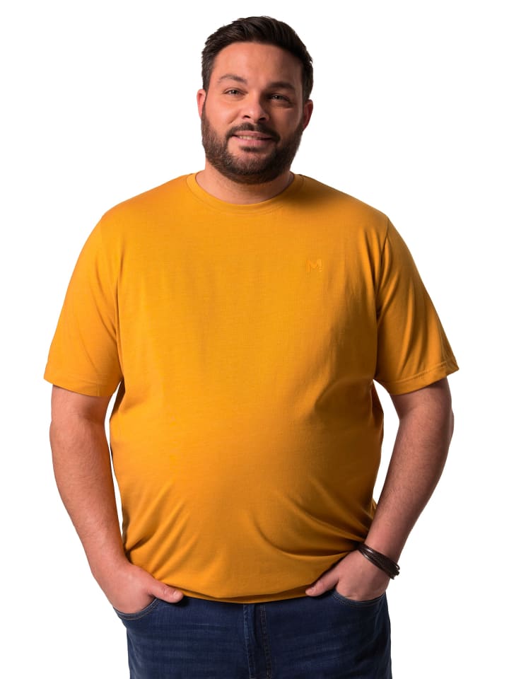 Men Plus Kurzarm T-Shirt in curry günstig kaufen