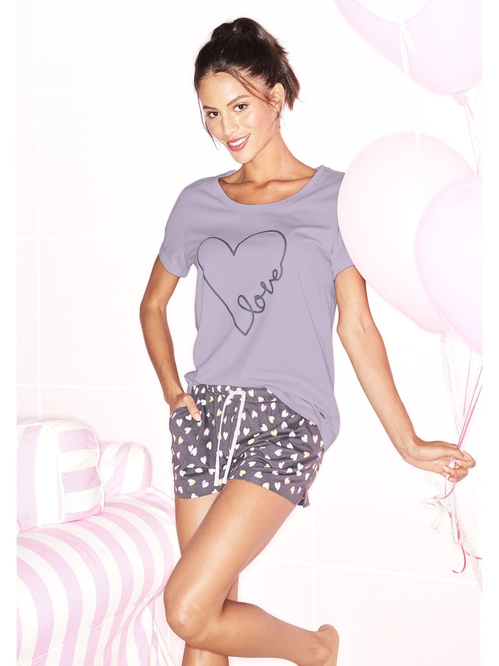 VIVANCE DREAMS Shorty in lila, anthrazit-gemustert günstig kaufen