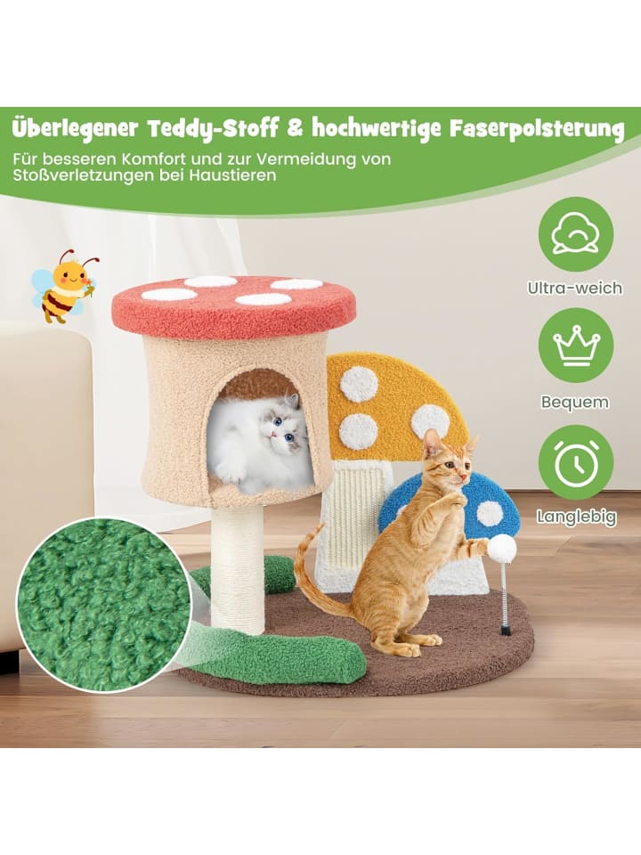 COSTWAY Kratzbaum Pilzoptik 60x49x59cm in Bunt günstig kaufen onesize